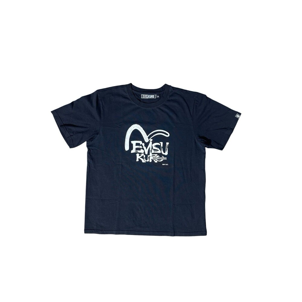 Evisu Kuro Graphic T-Shirt Black Short Sleeve XL Grunge Y2K